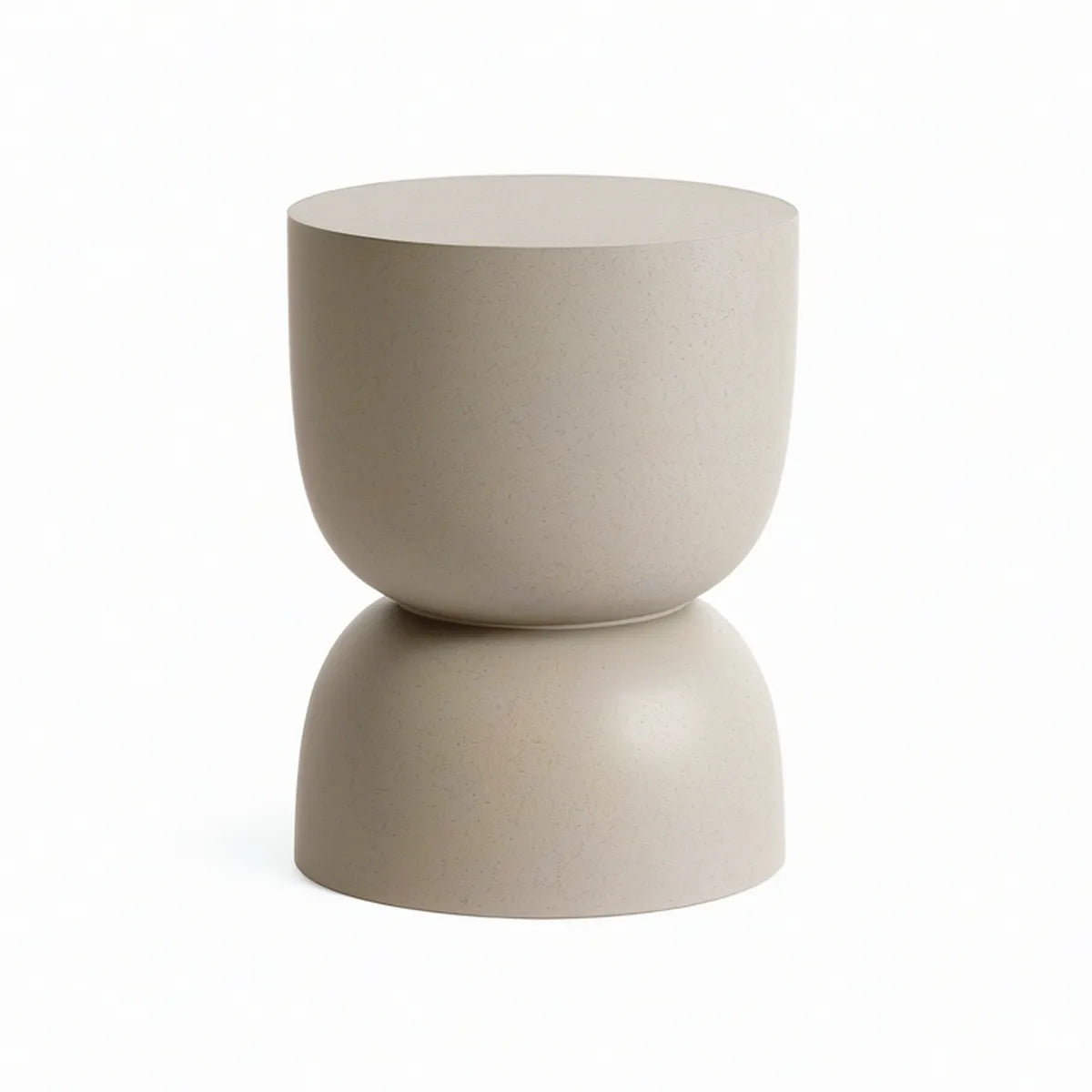 Runder Couchtisch aus Mineralwerkstoff in Beige, Ø 40 cm, Höhe 45 cm