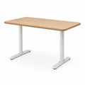 Rechteckiger Tisch 120 x 60 x 74 cm in Eiche Natur und Weiss