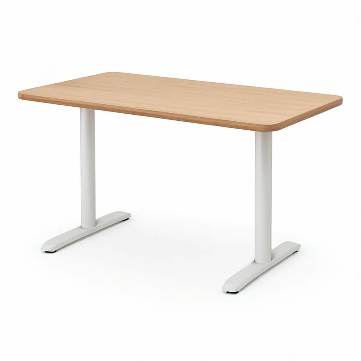 Rechteckiger Tisch 120 x 60 x 74 cm in Eiche Natur und Weiss