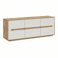 TV-Lowboard in Eiche Natur und Weiss, 160 x 40 x 60 cm