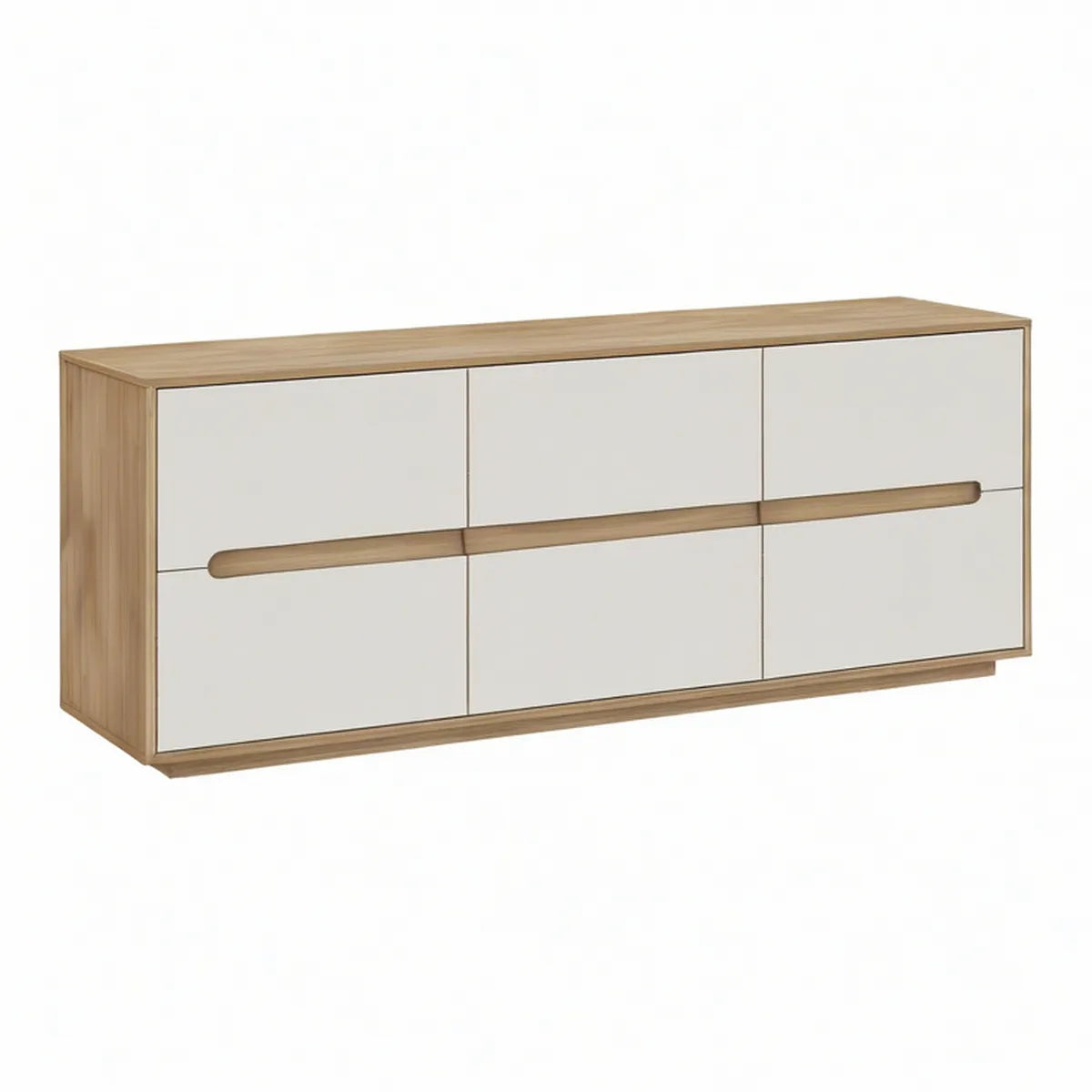 TV-Lowboard in Eiche Natur und Weiss, 160 x 40 x 60 cm