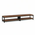 TV-Lowboard aus Spanplatte und Stahl, Braun/Schwarz, 180 x 40 x 45 cm