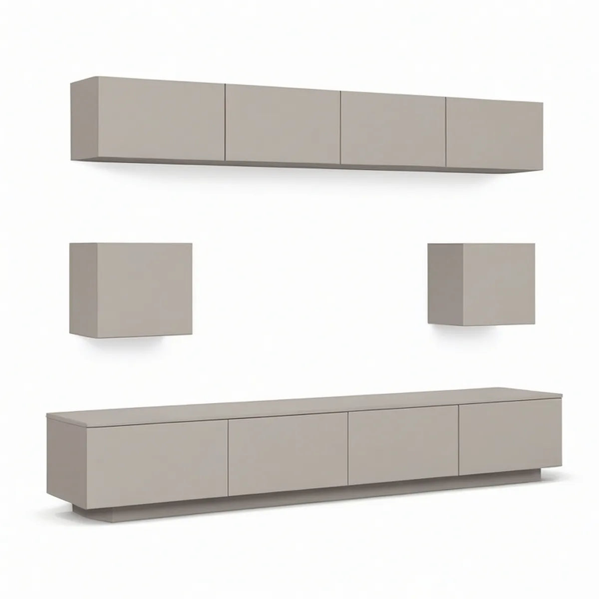 TV-Wandmöbel-Set in Greige, 240 x 45 x 200 cm