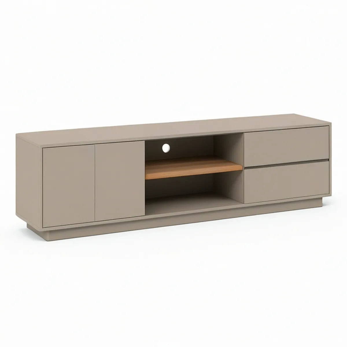 TV-Lowboard aus MDF in Taupe und Walnussoptik, 180 x 40 x 50 cm